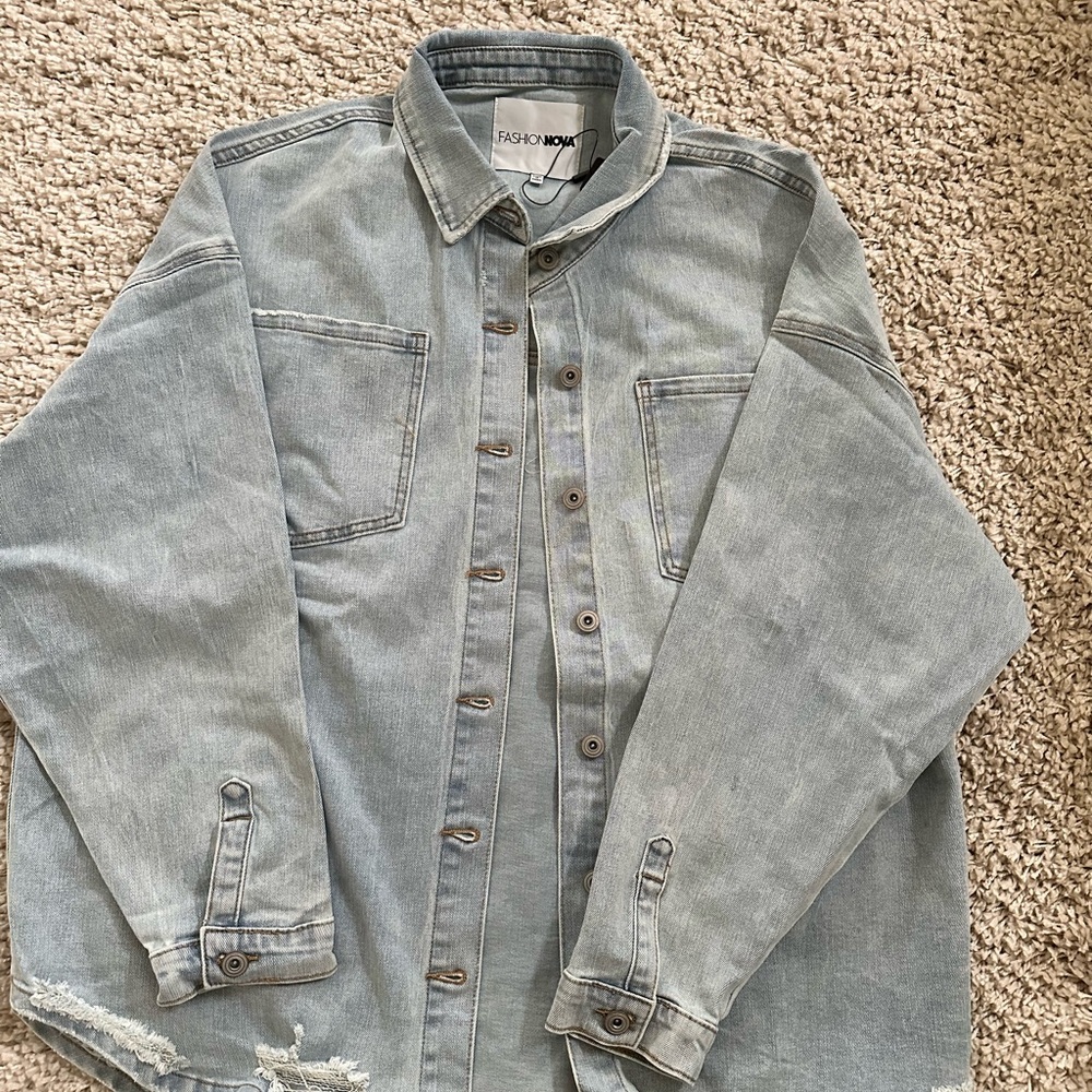 Fashionnova denim shacket.
